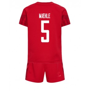 Danska Joakim Maehle #5 Domaci Dres za Dječji SP 2022 Kratak Rukavima (+ kratke hlače)